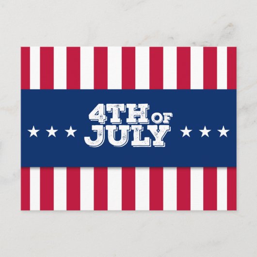 US Flagge 4. Juli Postkarte (Vorderseite)