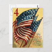 US-Flagge 4. Juli Postkarte (Vorne/Hinten)