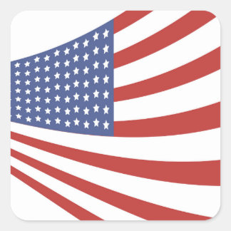 US-Flagge (4. Juli) Quadratischer Aufkleber