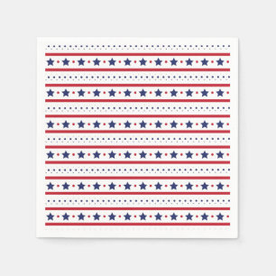 US Flagge 4. Juli  Serviette