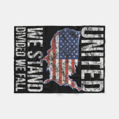 US-Flagge 4. Juli Vereint wir stehen gespalten wir Fleecedecke (Vorderseite (Horizontal))