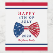 US Flagge 4. Juli Weinetikett (Einzelnes Label)
