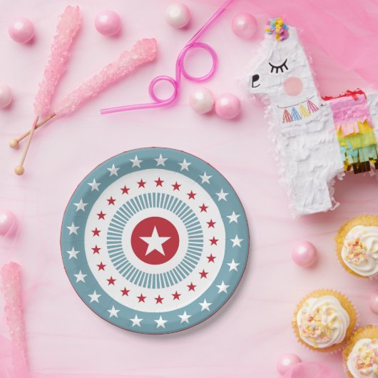 US Flagge 4. von Platte Julis PartyPaper Pappteller (Party)