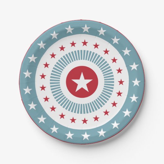 US Flagge 4. von Platte Julis PartyPaper Pappteller (Vorderseite)