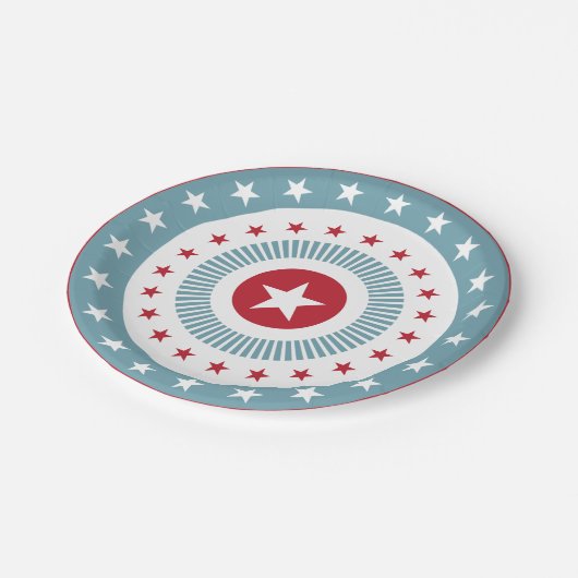 US Flagge 4. von Platte Julis PartyPaper Pappteller (Schrägansicht)