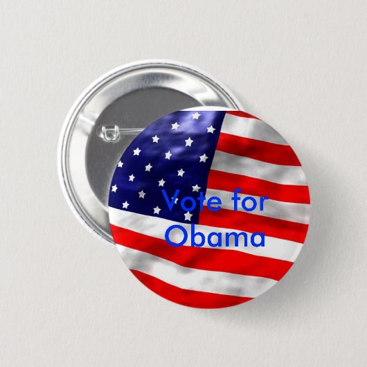 US-Flagge-640x480, Abstimmung für Obama Button (Vorne & Hinten)