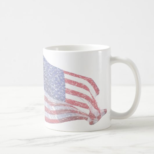 US-Flagge - abgenutzt Kaffeetasse (Rechts)