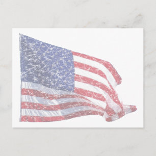 US-Flagge - abgenutzt Postkarte