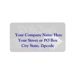 US-Flagge & Adler Adressaufkleber