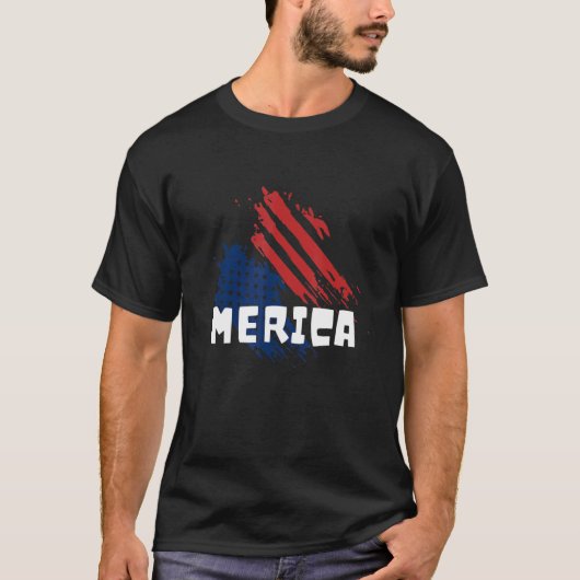 US-Flagge am 4. Juli Merica T-Shirt (Vorderseite)
