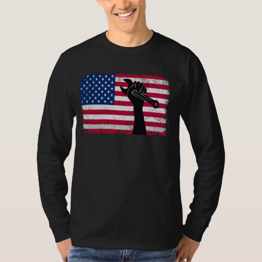 US-Flagge am Arbeitstag T-Shirt (Vorderseite)