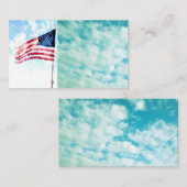 US-Flagge am hübschen blauen Himmel Visitenkarte (Vorne/Hinten)