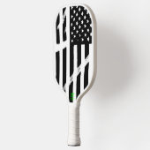 US-Flagge American Flag Grunge Retro Schwarz-weiß Pickleball Schläger (Links)