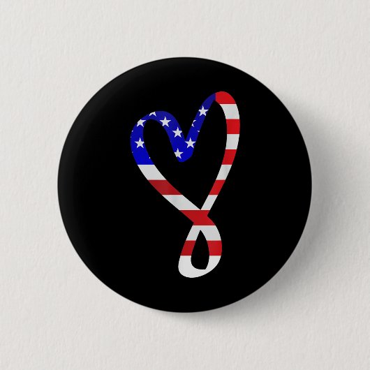 US-Flagge American Patriotic Heart Armed Forces Me Button (Vorderseite)