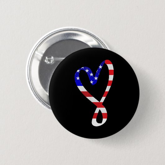 US-Flagge American Patriotic Heart Armed Forces Me Button (Vorne & Hinten)
