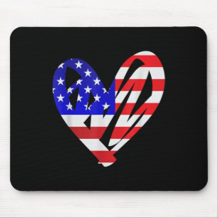 US-Flagge American Patriotic Heart Armed Forces Me Mousepad