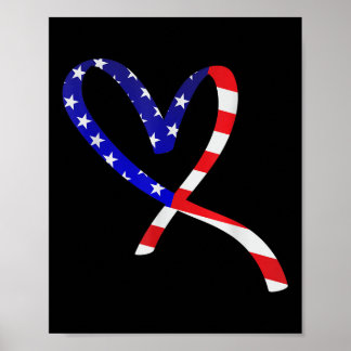 US-Flagge American Patriotic Heart Armed Forces Me Poster