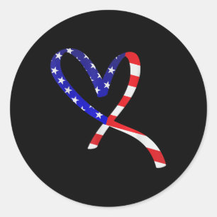 US-Flagge American Patriotic Heart Armed Forces Me Runder Aufkleber