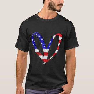 US-Flagge American Patriotic Heart Armed Forces Me T-Shirt