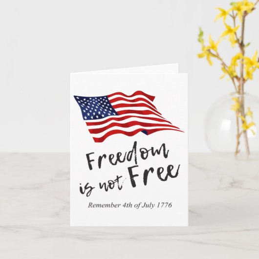 US-Flagge Amerika 4. Juli Shirt Freiheit ist nicht Karte (Gelbe Blume)