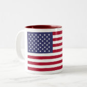 US-Flagge Amerikanische Flagge Red White Strips St Zweifarbige Tasse (Vorderseite Links)