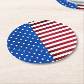 US Flagge-Amerikanische Flagge Runder Pappuntersetzer (Angewinkelt)