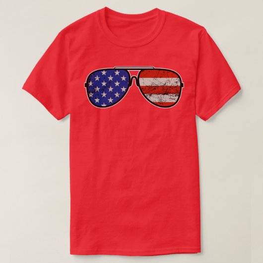 US Flagge amerikanische Sonnenbrillen-Geschenke T-Shirt (Design vorne)