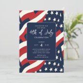 US Flagge Amerikanische Unabhängigkeitstag Einladung (Stehend Vorderseite)