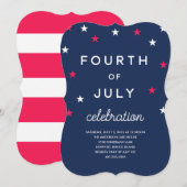 US Flagge Amerikanische Unabhängigkeitstag Einladung (Vorne/Hinten)