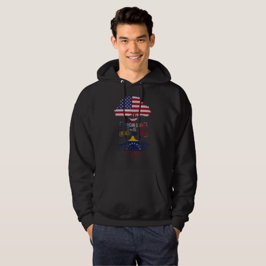 US-Flagge amerikanisches Wachstum mit venezolanisc Hoodie (Vorne ganz)