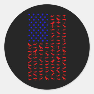 US-Flagge Amerikas Unabhängigkeitstag 4. Juli Runder Aufkleber