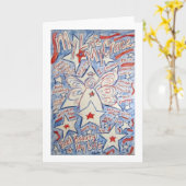 US Flagge Angel Card Karte (Gelbe Blume)