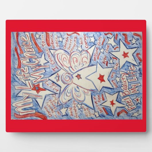 US Flagge Angel Malerei Kunst Plaque Fotoplatte (Vorderseite)