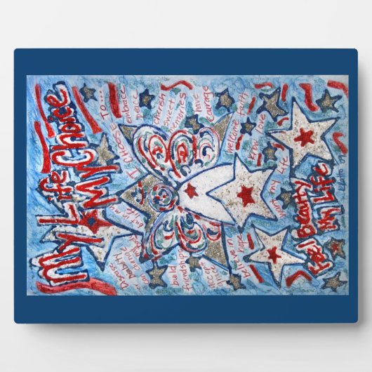 US Flagge Angel Malerei Kunst Plaque Fotoplatte (Vorderseite)