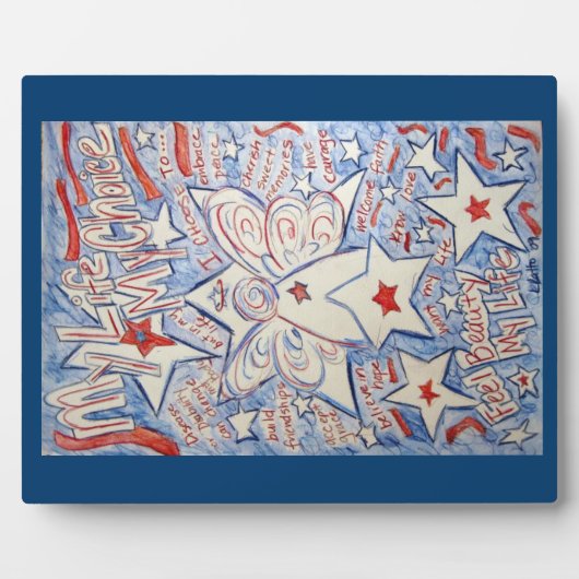 US Flagge Angel Malerei Kunst Plaque Fotoplatte (Vorderseite)