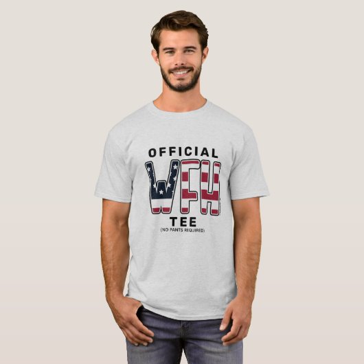 US Flagge arbeiten von Zuhause Offiziell T-Shirt (Vorne ganz)