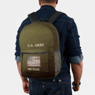 US-Flagge Army braun geometrisches Mesh mit indivi Bedruckter Rucksack