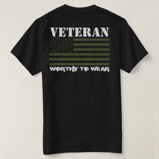 US-Flagge ARMY TRIDENT GRN- Veteran - es lohnt sic T-Shirt (Design Rückseite)