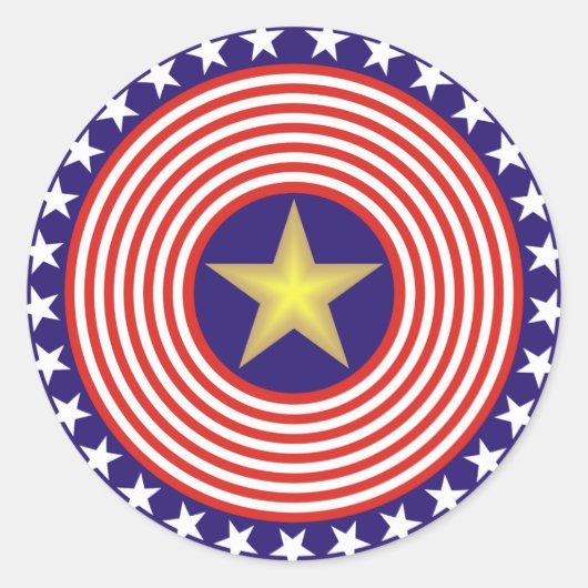 US Flagge-Aufkleber Runder Aufkleber (Vorderseite)