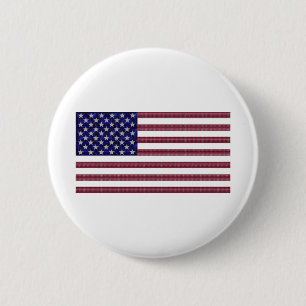 US-Flagge aus Edelsteinen Button