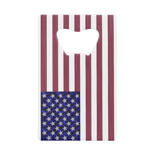 US-Flagge aus Edelsteinen Geldbeutel Flaschenöffner (Vorderseite)