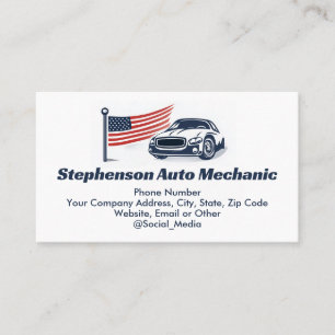 US-Flagge Auto Patriotischer Automechaniker-Servic Visitenkarte