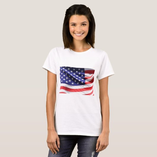 US-Flagge BAckground T-Shirt (Vorne ganz)