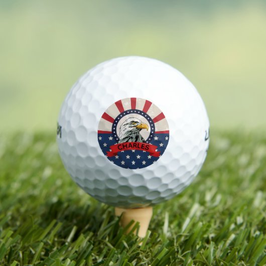 US Flagge Bald Eagle Golfball (Insitu T-Shirt)