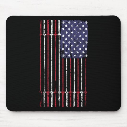 US-Flagge Barbell für Frauen Männer Mousepad (Vorne)