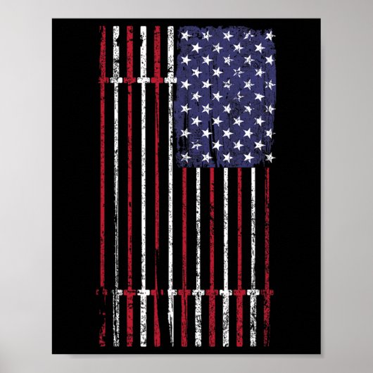 US-Flagge Barbell für Frauen Männer Poster (Vorne)