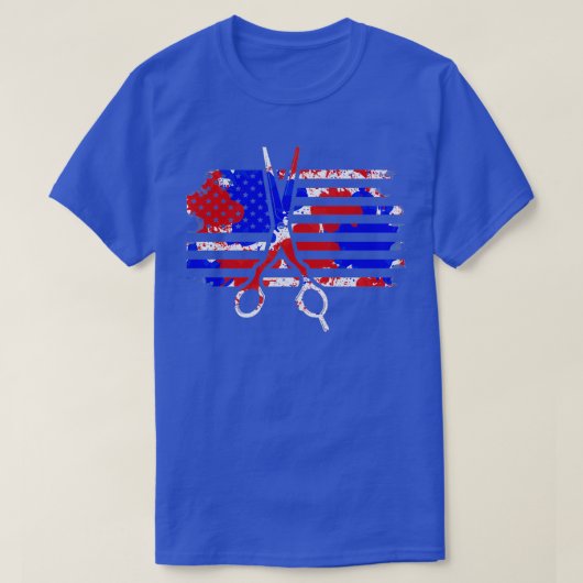 US-Flagge Barber Salon Frisör 3 T-Shirt (Design vorne)