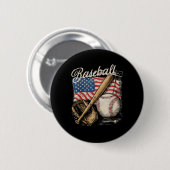 US-Flagge Baseballspieler Schläger Fan Fänger Button (Vorne & Hinten)