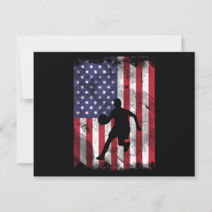 US-Flagge Basketball Vintag Patriotic Baller Feiertagskarte