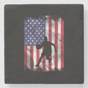 US-Flagge Basketball Vintag Patriotic Baller Steinuntersetzer
